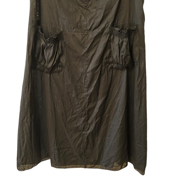 Max Studio Lagenlook Linen Dress with Pockets dark black slightly sheer Large - Picture 9 of 16